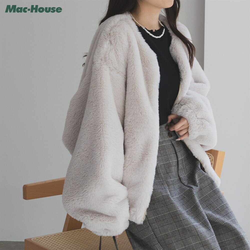 楽天Mac-House楽天市場店[全品対象★最大20％OFFクーポン5/22まで]ブルゾン ファージャケット レディース ポケット ファスナー アウター 無地 シンプル ノーカラー ライトアウター