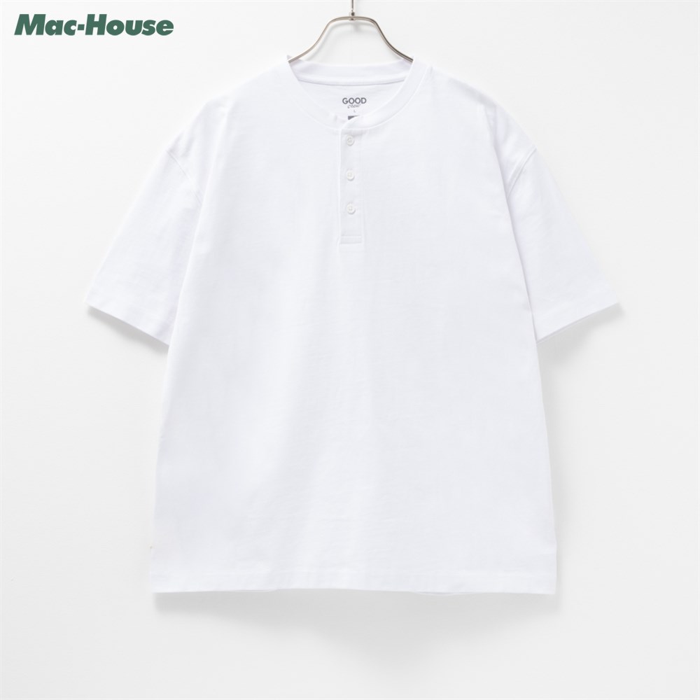 楽天Mac-House楽天市場店[全品対象★最大20％OFFクーポン5/22まで]グッドクルー 半袖Tシャツ メンズ 大きいサイズ ビッグサイズ トップス 無地 シンプル ボタン ヘンリーネック カットソー