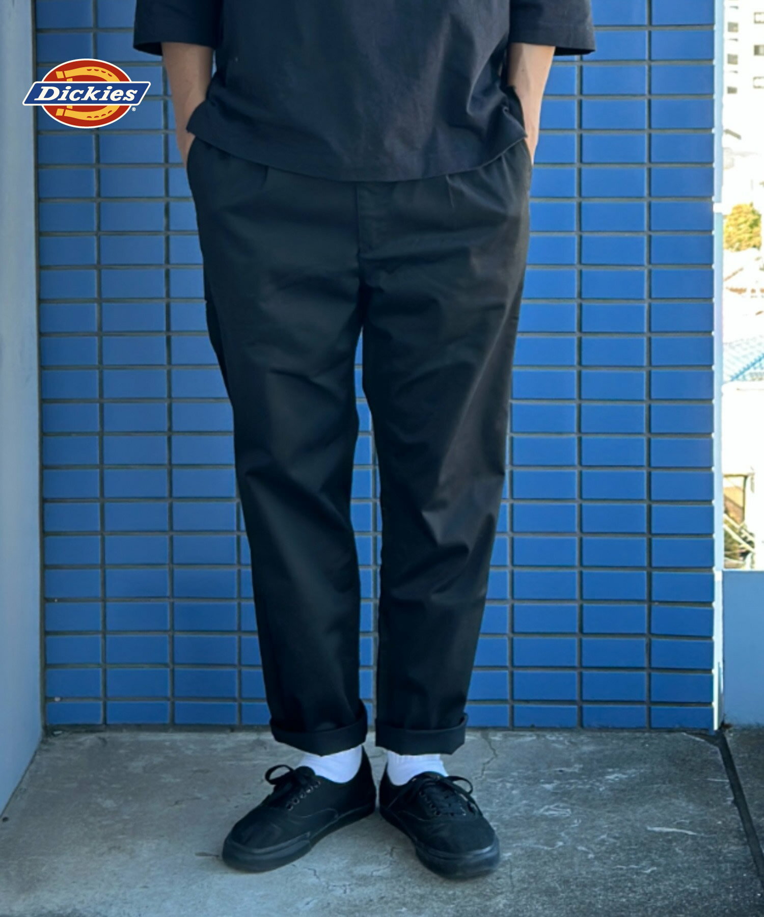 [全品対象★最大20％OFFクーポン5/22まで]ディッキーズ Dickies イージーパンツ メンズ ストレッチ チノ ボトムス ウエスト紐 ポケット ロングパンツ