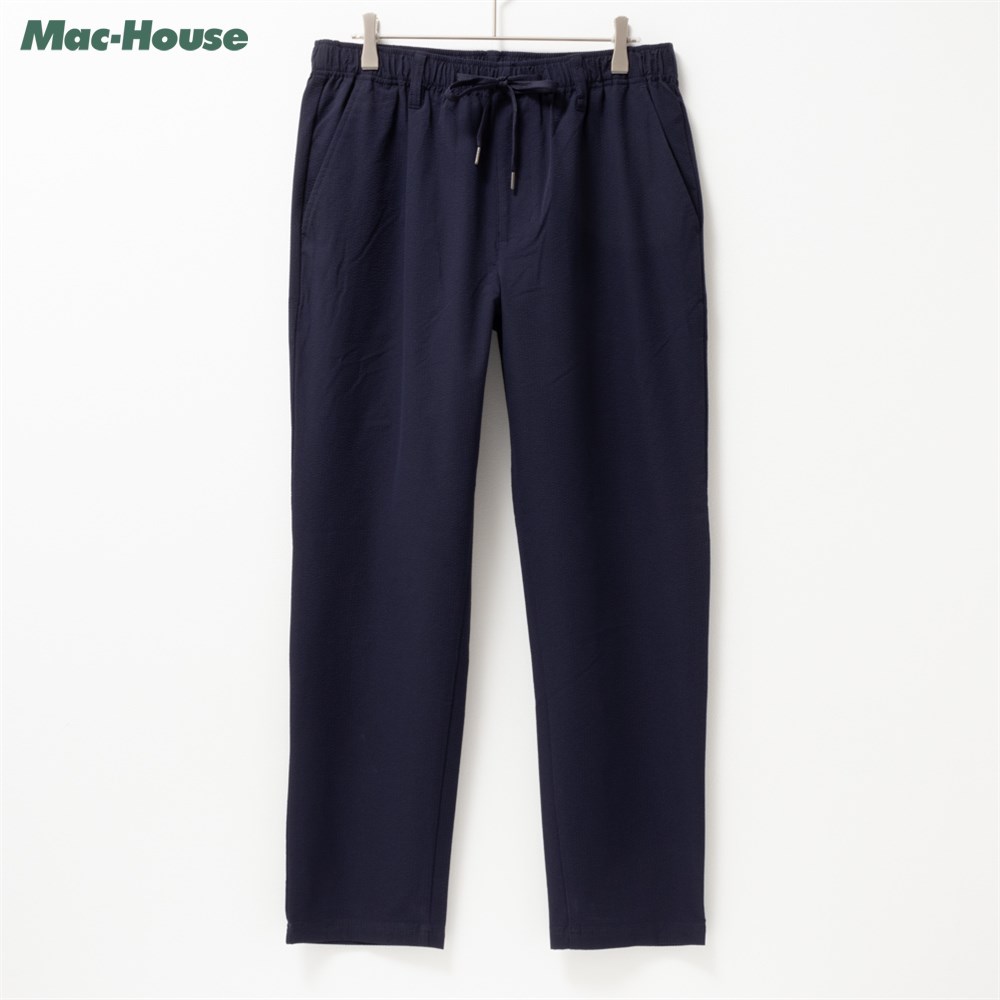 楽天Mac-House楽天市場店[今だけ！最大10％OFFクーポン]テーパードパンツ メンズ サッカー生地 ストレッチ ボトムス 抗菌防臭 ウエストゴム ロングパンツ