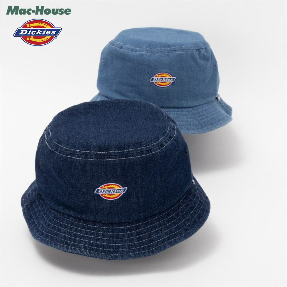 [20日P5倍★3点以上15％OFFクーポン]ディッキーズ Dickies バケットハット メンズ 綿100% デニム ブランドロゴ 刺繍 紫外線対策 帽子 ぼうし
