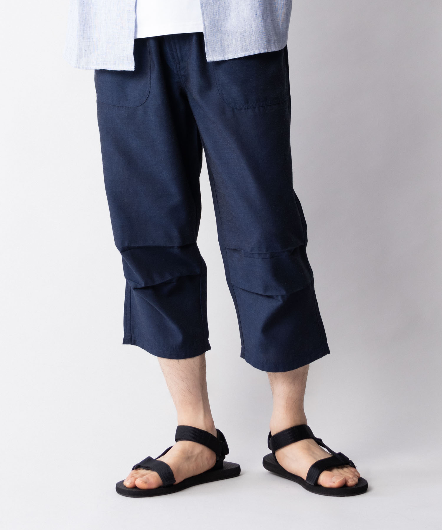 [今だけ！最大10％OFFクーポン]クロップドパンツ メンズ 接触冷感 ひんやり フロントジップ 前