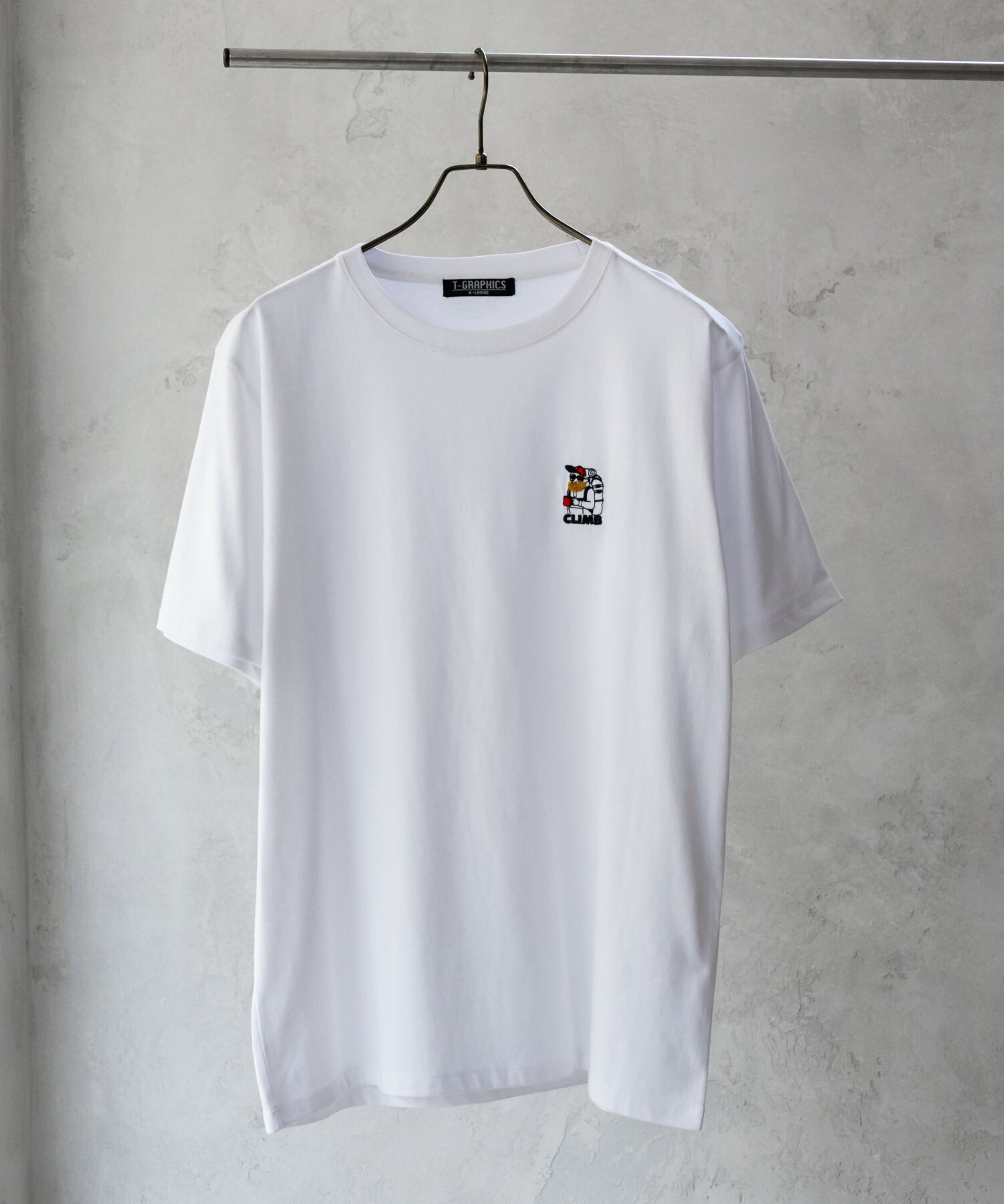 [全品P5倍＆最大25%OFFマラソンクーポン]半袖Tシャツ メンズ ワンポイント刺繍 サガラ刺繍 トップス クルーネック カットソー