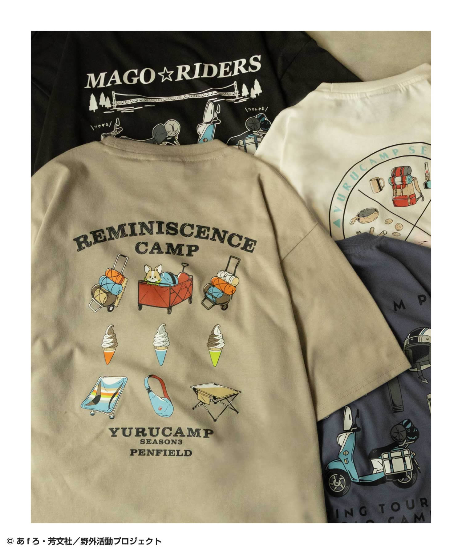 [最大22％OFF★全品対象クーポン]「Penfield×ゆるキャン△ SEASON3」 半袖Tシャツ メンズ ビッグシルエット ゆったり トップス 刺繍 バックプリント クルーネック カットソーのサムネイル