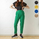 グッドクルー GOOD CREW カラーパンツ テーパードパンツ レディース 無地 バックゴム ボトムス フロントタック センタープレス カラバリ豊富 ロングパ...