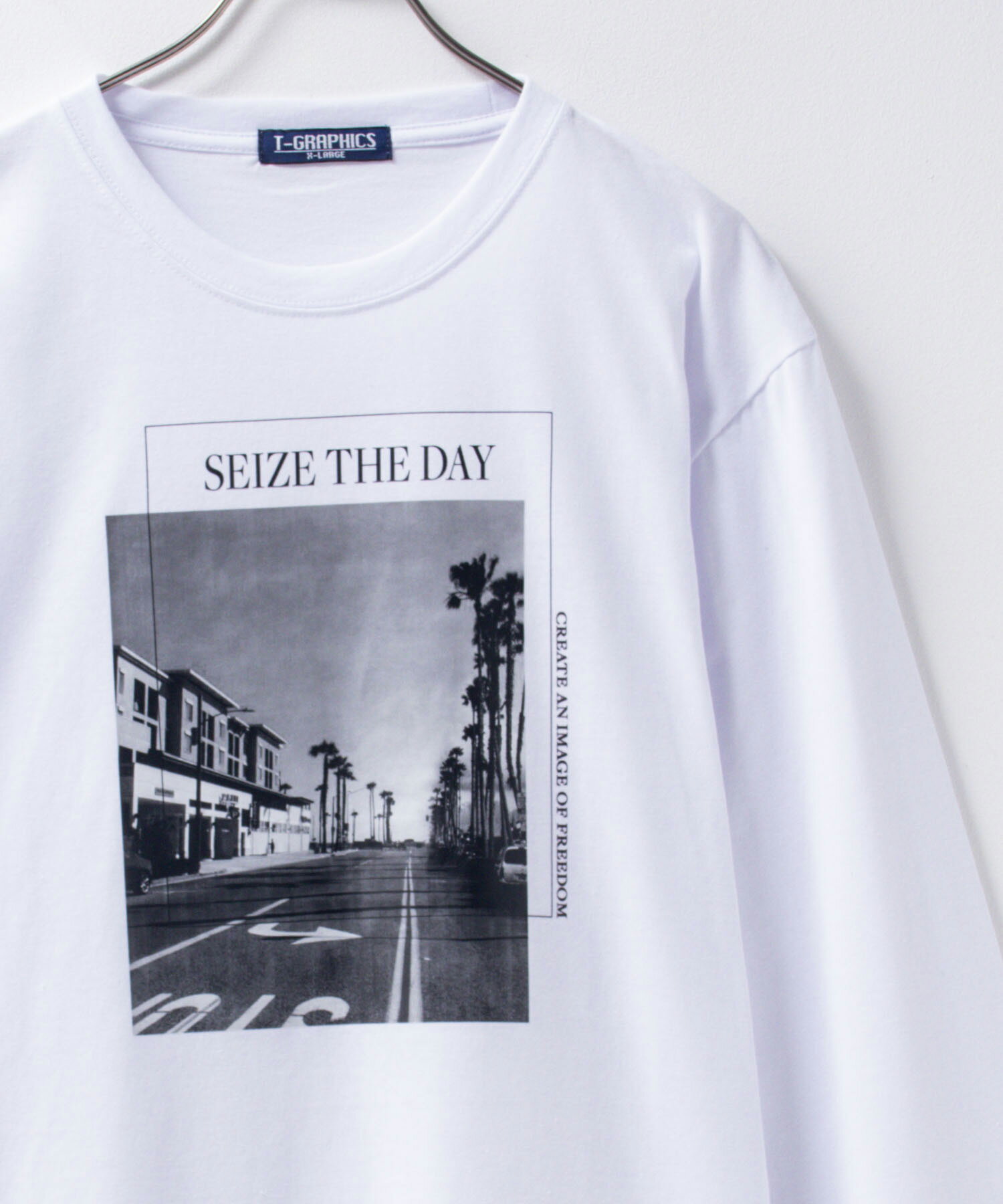 楽天Mac-House楽天市場店[今だけ！最大10％OFFクーポン]長袖Tシャツ ロンT メンズ 綿混 レギュラーシルエット ユニセックス トップス フォト プリント クルーネック カットソー