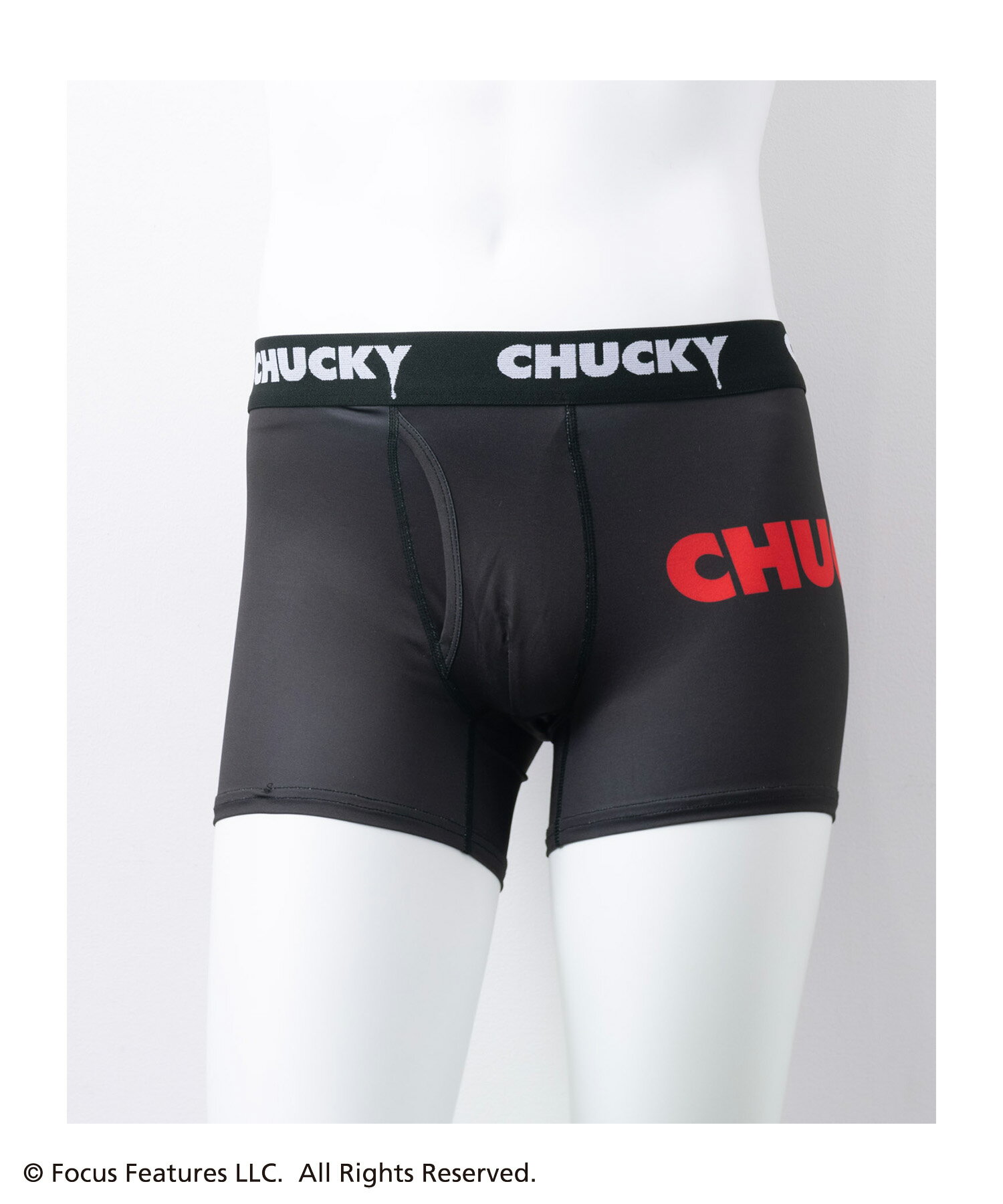 [今だけ！3点以上15％OFFクーポン]チャッキー ボクサーパンツ メンズ 前開き アンダーウェア プリント 黒 下着 肌着 インナー