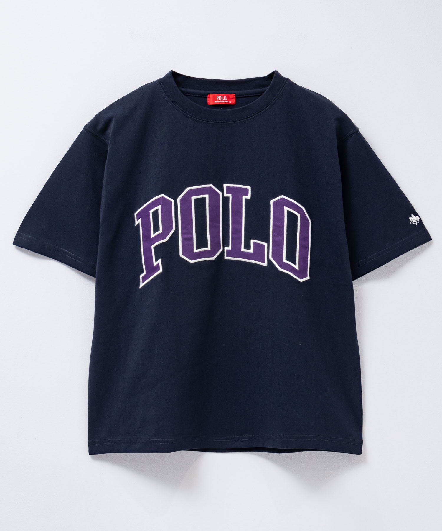 [今だけ！全品10％OFFクーポン]ポロ ビーシーエス POLO BCS Tシャツ レディース 半袖 5分袖 クロップド丈 丈短め 吸水性 通気性 トップス ロゴ ワッペン 刺繍 白 黒 クルーネック カットソー 五分袖