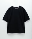 URBAN COLLECTION アーバンコレクション Tシャツ メンズ 半袖 5分袖 フェイクレイヤード 大きめ ゆったり トップス 無地 黒 シンプル クルーネック カットソー ユニセックス レディース