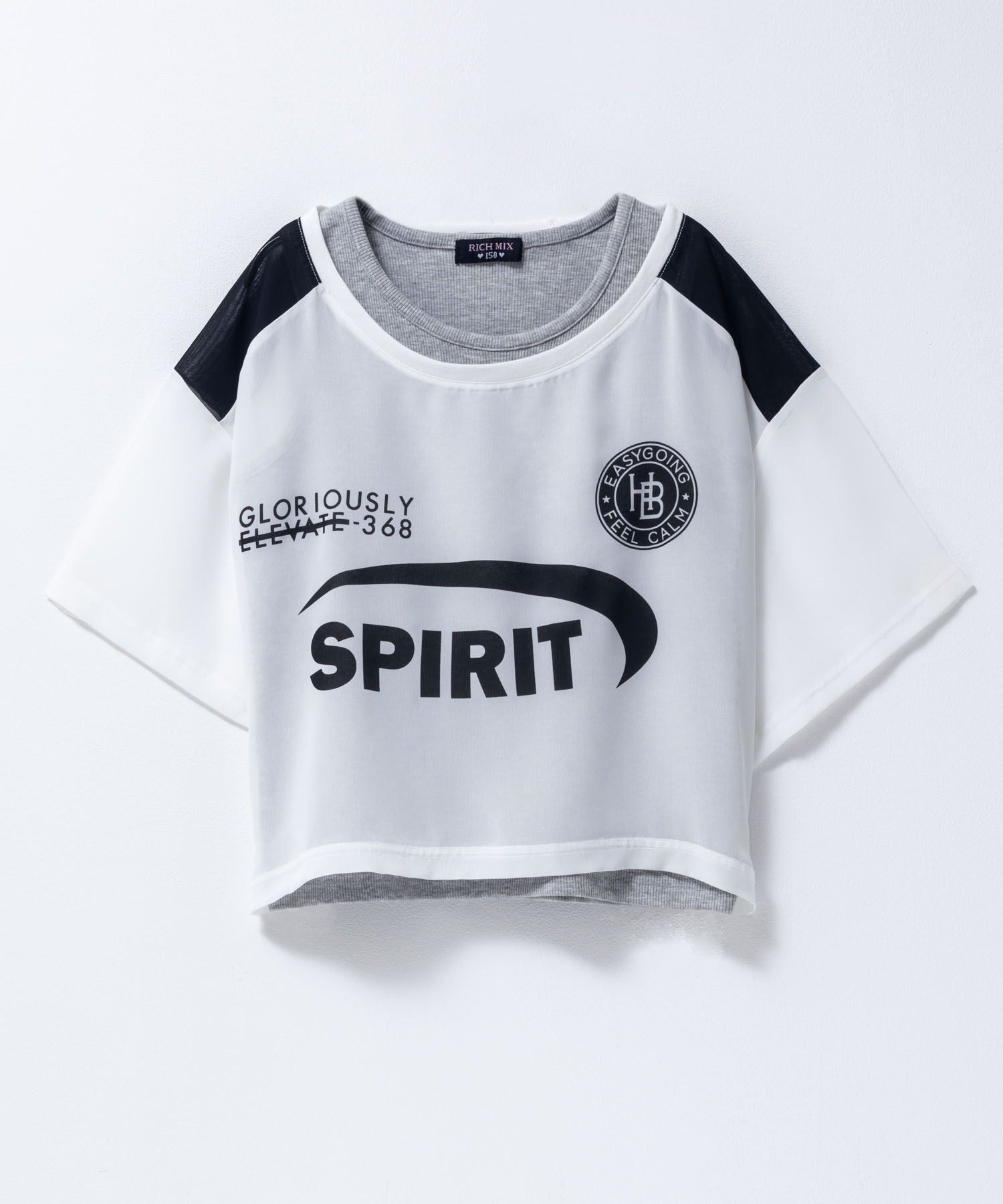 [特別価格][更にクーポンで割引]RICH MIX リッチミックス 半袖Tシャツ タンクトップ アンサンブル キッズ 子供服 女の子 ガールズ トップス 冷感 ひんやり シアー 透け感 リブ プリント 白 黒 カットソー セットアイテム