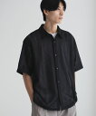 アーバンコレクション URBAN COLLECTION シャツ メンズ 半袖 5分袖 大きめ ゆったり カジュアルシャツ トップス ストライプ レース 透け感 白 黒 レギュラーカラー ユニセックス レディース