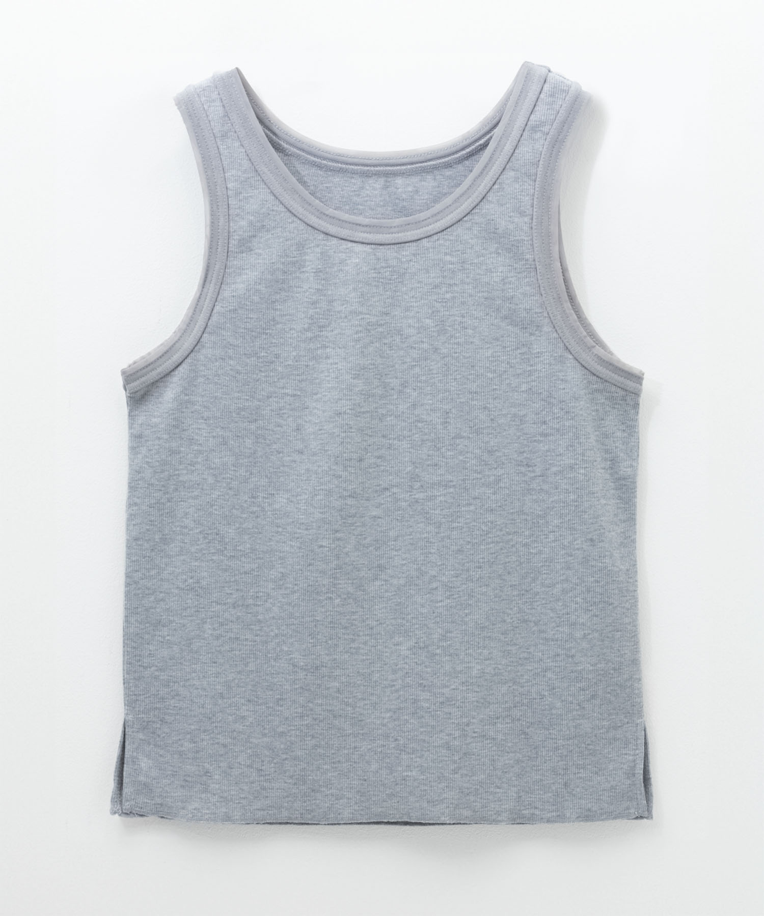 [BF限定★全品最大30％OFFクーポン]イドネス Idnes タンクトップ レディース リブ チュール トップス サイドスリット 白 黒 無地 ノースリーブ