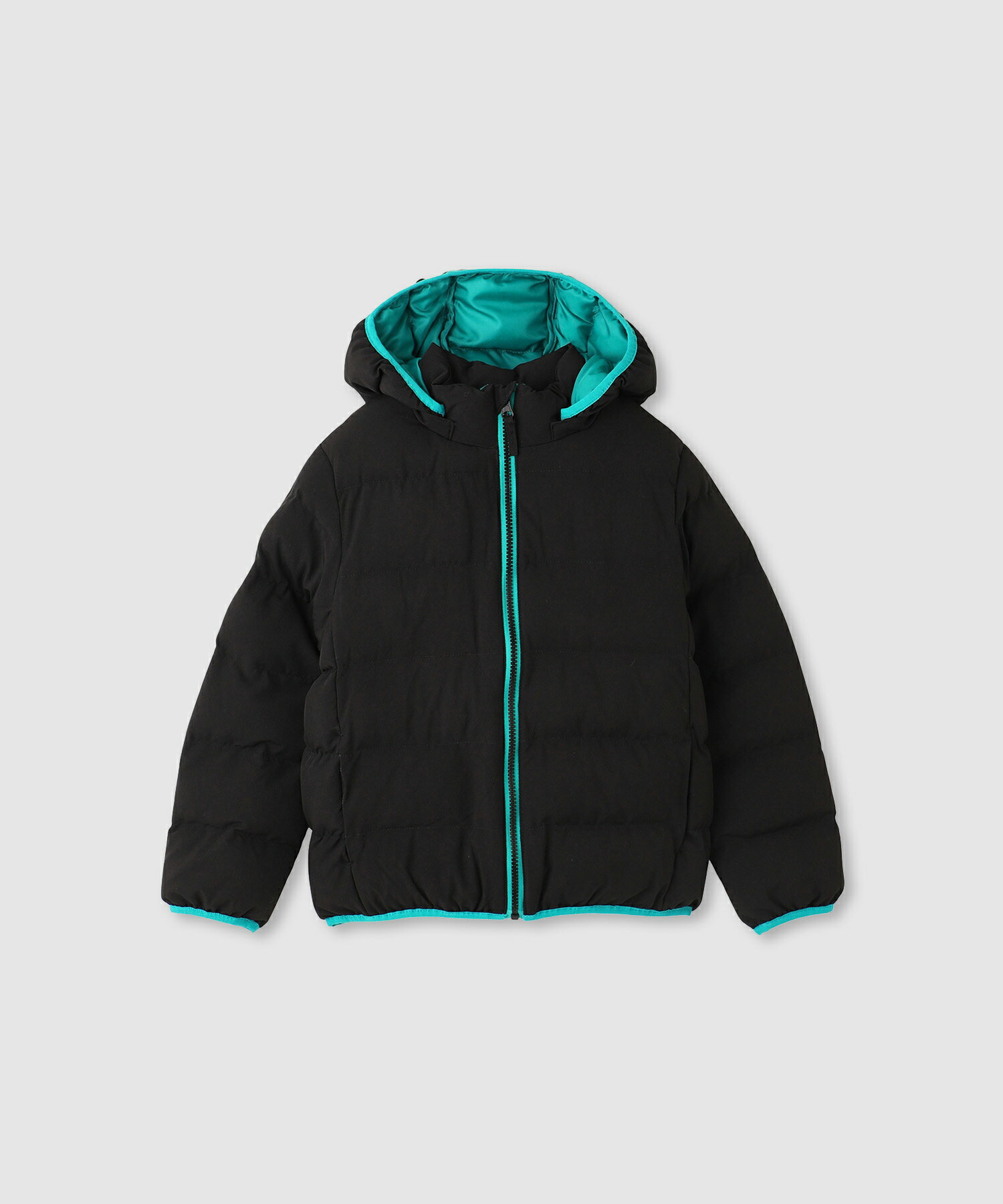 [今だけ！最大500円OFFクーポン]ブルゾン キッズ 子供服 男の子 女の子 ジャケット 中綿 ボーイズ ガールズ ユニセックス アウター 暖かい 防寒 はっ水 ストレッチ キルティング 黒 フード付き パーカー アウターのサムネイル