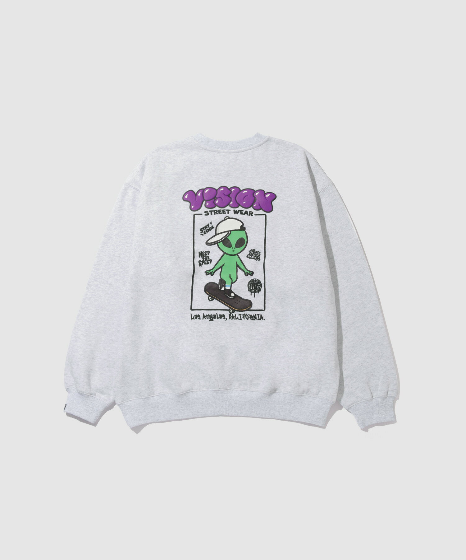 [今だけ！最大25％OFFクーポン]ヴィジョンストリートウェア VISION STREET WEAR トレーナー メンズ スウェット ルーズシルエット 大きめ ゆったり トップス ロゴ キャラクター プリント 白 黒 プルオーバー ユニセックス レディース