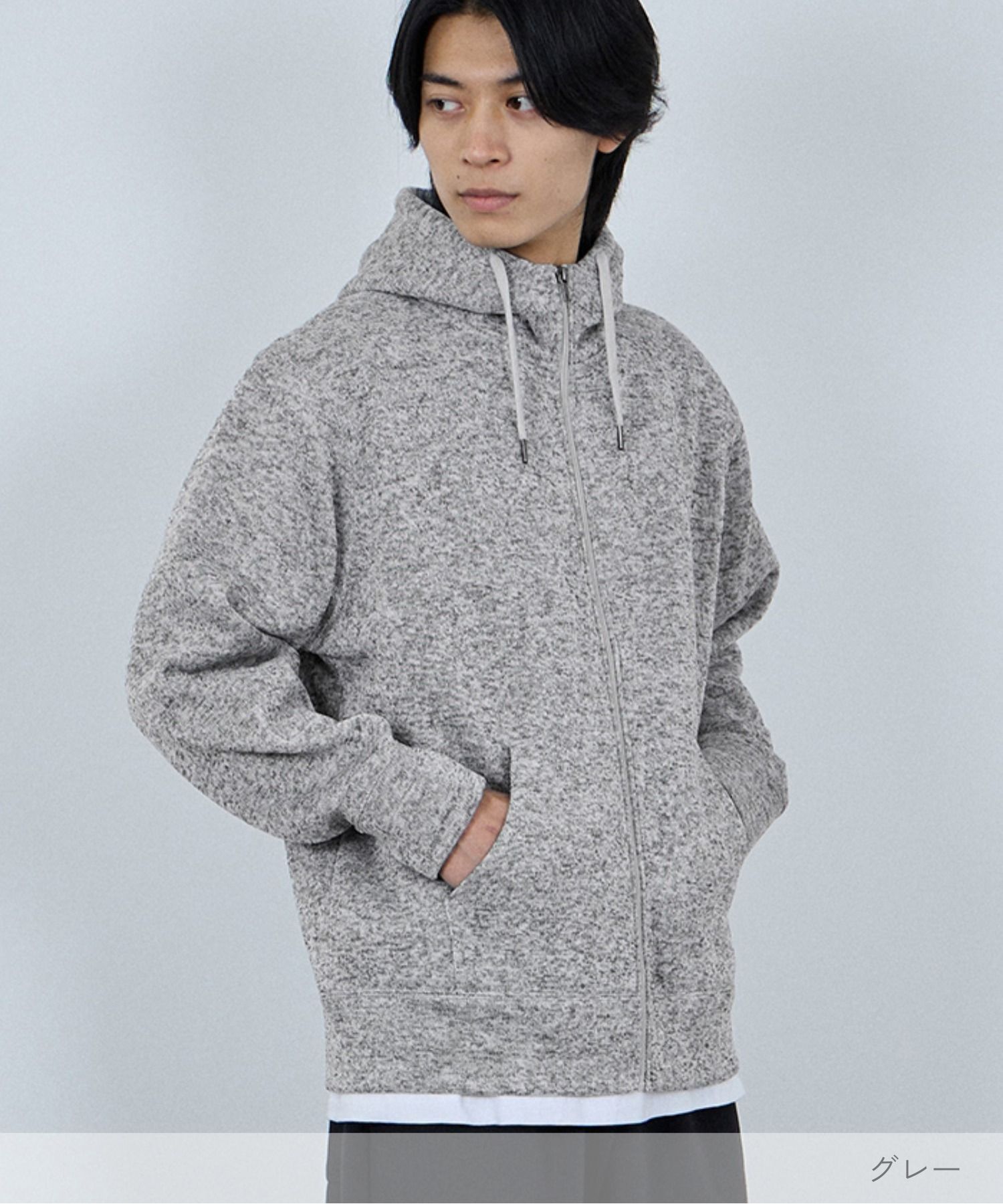 [BF限定★全品最大30％OFFクーポン]パーカー メンズ スウェット ニットフリース 裏ボア 暖かい あったか ストレッチ ソフトタッチ 速乾 トップス ポケット 無地 黒 ジップアップ ジップパーカー ユニセックス レディース