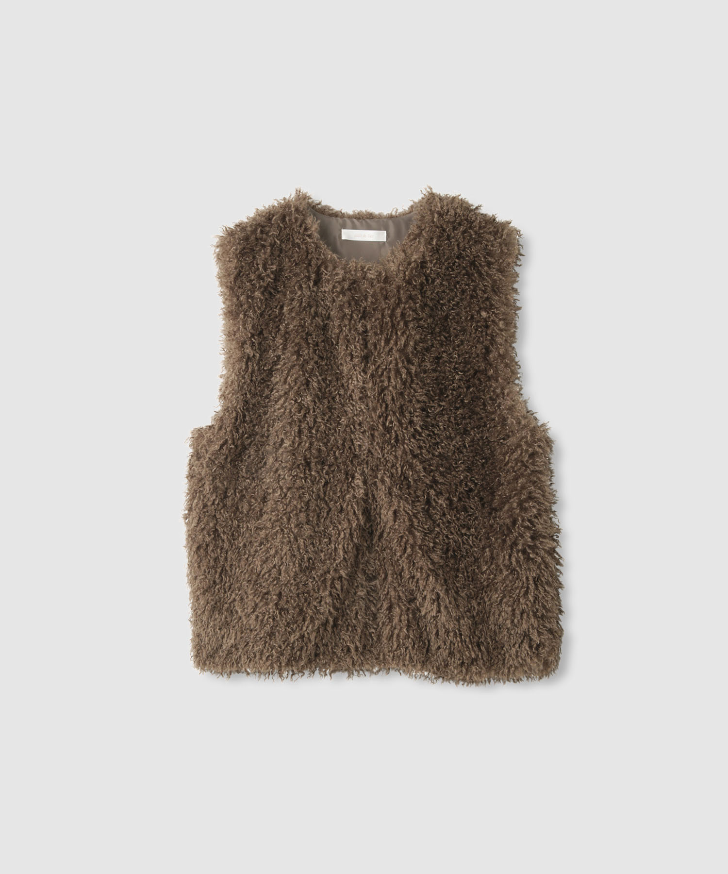 [今だけ！全品10％OFFクーポン]ミリデラール milli de l'air ベスト ジレ レディース フェイクファー 前開き トップス 白 もこもこ ふわふわ