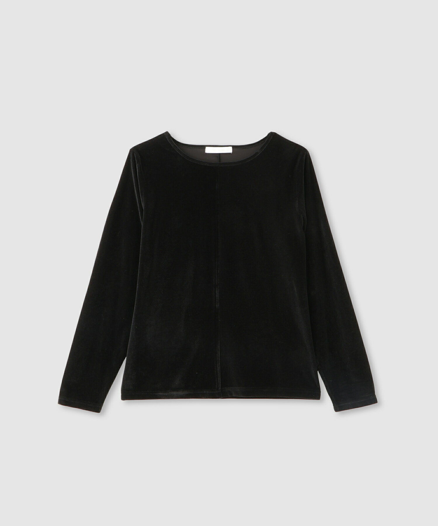 [15日P5倍！更にクーポン割]ミリデラール milli de l'air Tシャツ レディース 長袖 ロンT シアー ベロア センターシーム 透け感 トップス 無地 黒 カットソー