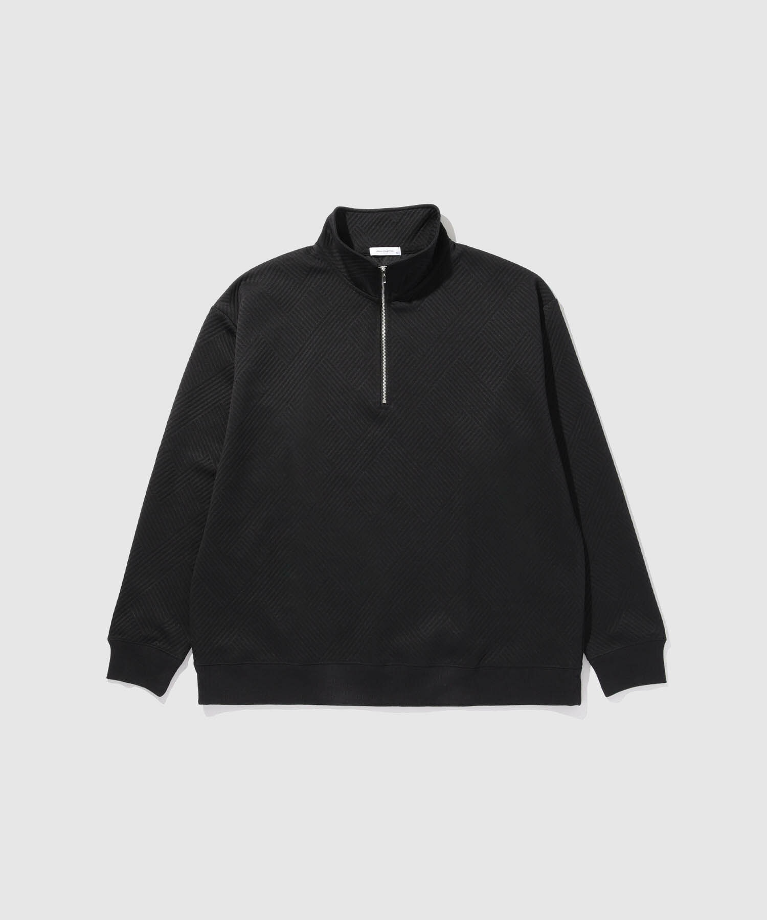 [5日限定P5倍][更に今だけクーポン割引]アーバンコレクション URBAN COLLECTION トレーナー メンズ スウェット ハーフジップ ハイネック ジャガード素材 ビッグシルエット 大きめ ゆったり トップス ストレッチ 速乾 黒 プルオーバー ユニセックス レディース