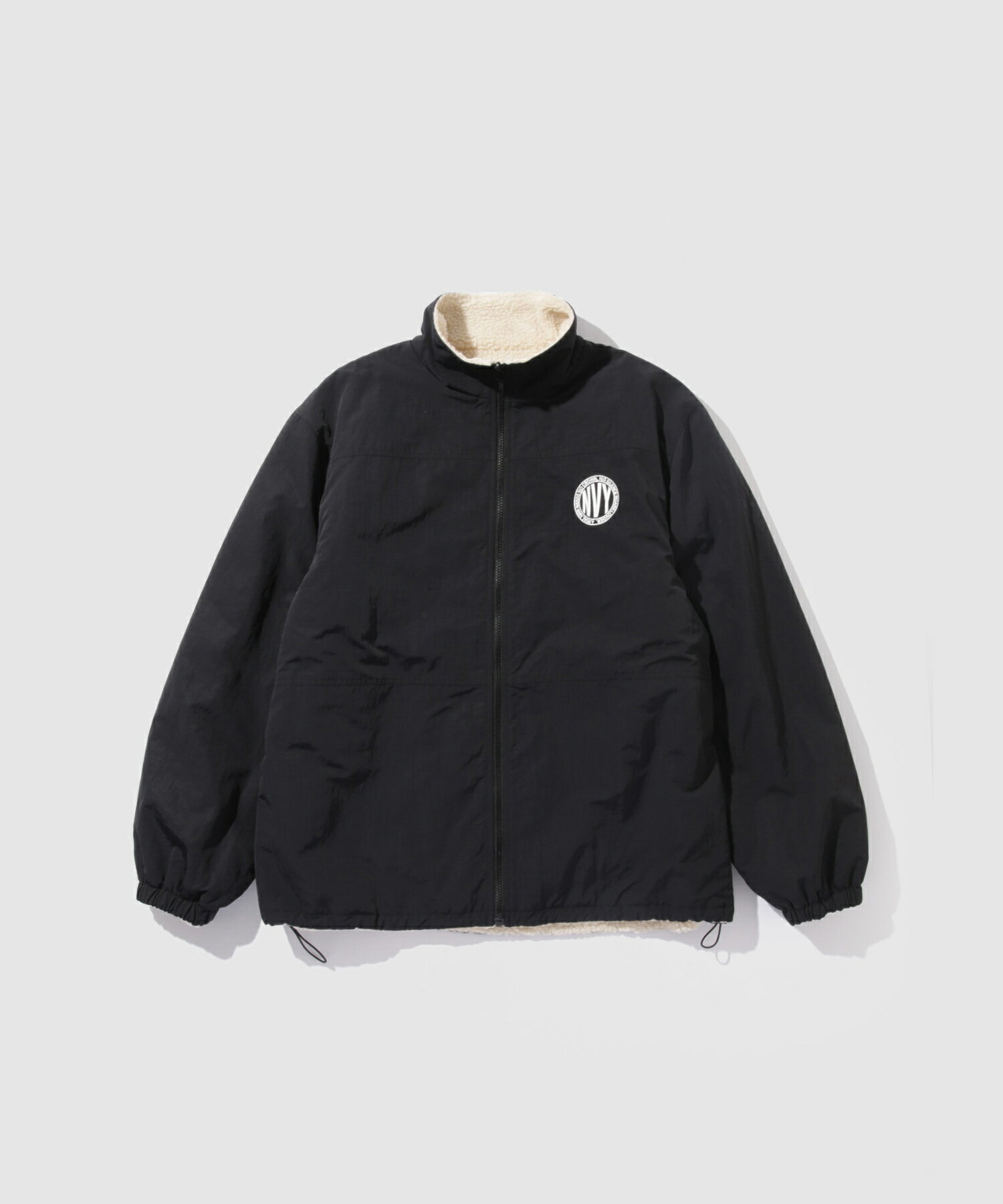 [5日限定P5倍][更に今だけクーポン割引]ボアブルゾン メンズ リバーシブル 2WAY ナイロンジャケット あったか 暖か もこもこ アウター スピンドル 黒 スタンドネック アウター ユニセックス レディース