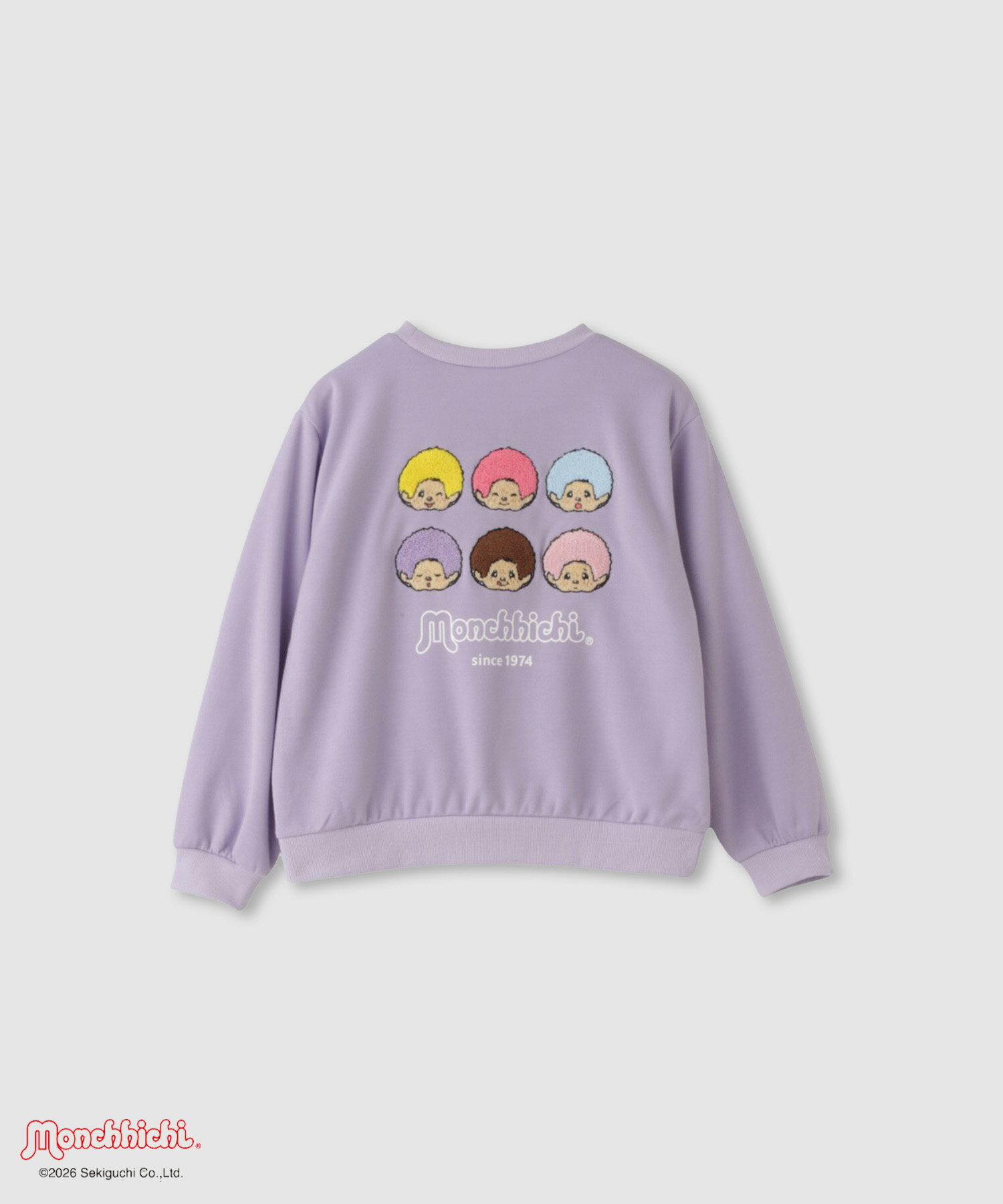 [今だけ！P5倍・まとめ買いクーポン]モンチッチ トレーナー 子供服 男の子 女の子 キッズ スウェット ボーイズ ガールズ ユニセックス トップス ポンチ素材 綿混 キャラクター 刺繍 プリント クルーネック かわいい もこもこ