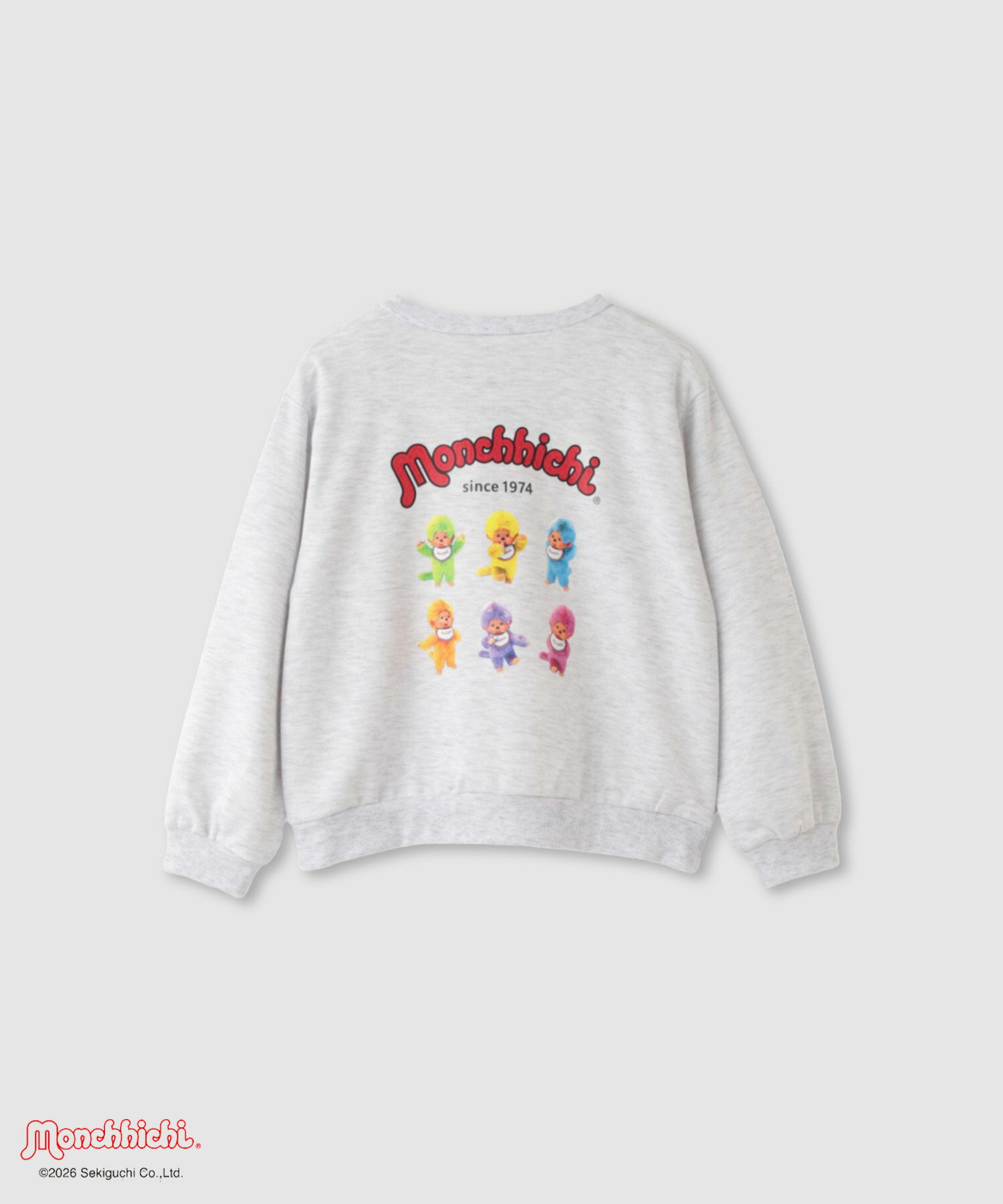 [今だけ！P5倍・まとめ買いクーポン]モンチッチ トレーナー 子供服 男の子 女の子 キッズ スウェット ボーイズ ガールズ ユニセックス トップス ポンチ素材 綿混 キャラクター プリント 刺繍 クルーネック かわいい