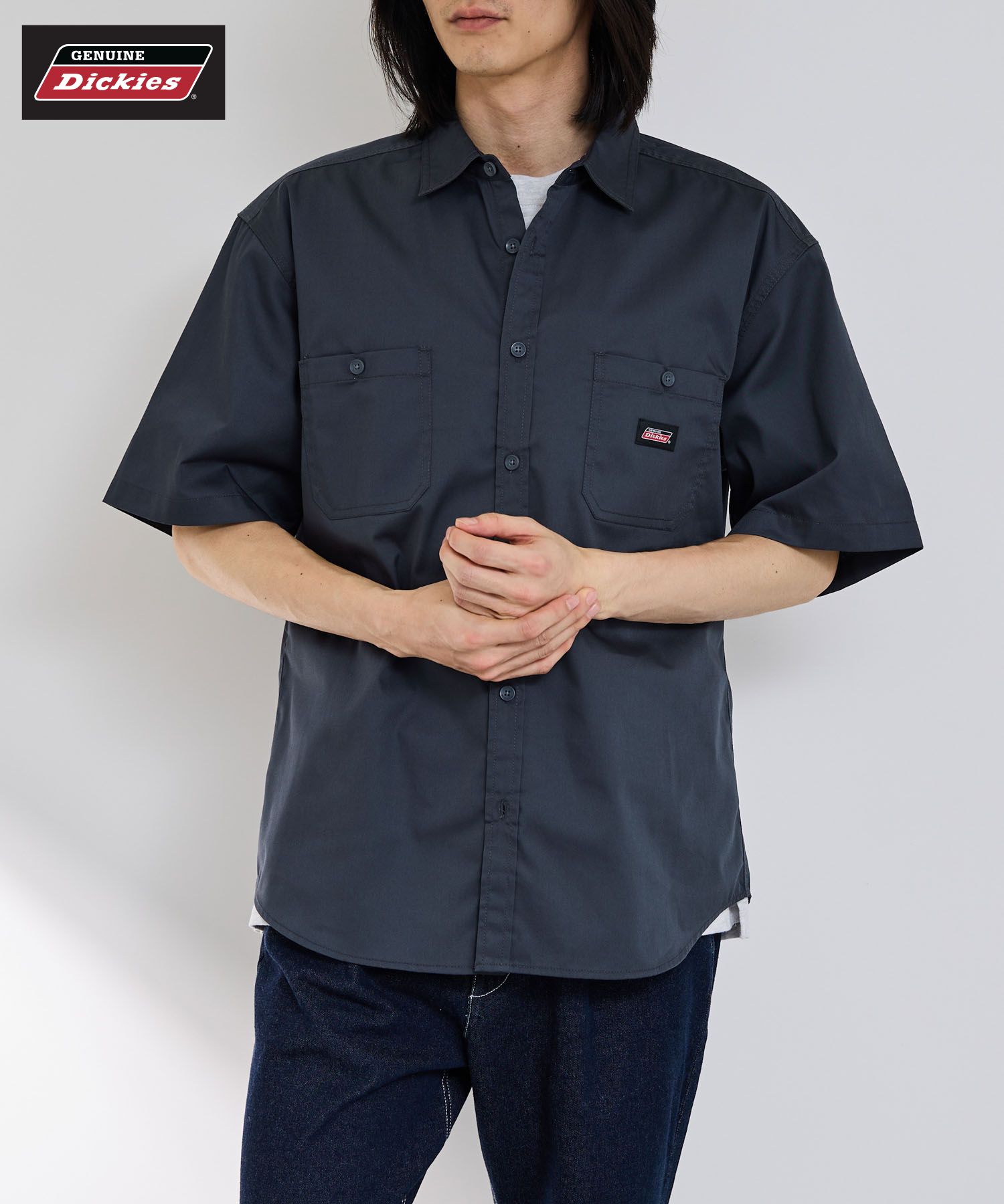 楽天市場】dickies ワークシャツ チャコールの通販