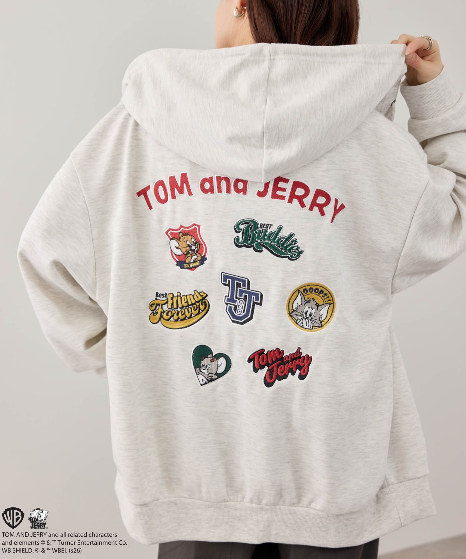 [全品P5倍＆最大25%OFFマラソンクーポン]キャラクター パーカー メンズ レディース スウェット PEANUTS SNOOPY Tom and Jerry Disney トップス ピーナッツ スヌーピー トムとジェリー ディズニー ベイマックス 白 黒 ジップアップ ジップパーカー