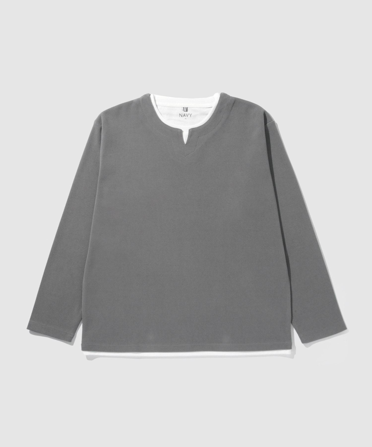 [今だけ！最大25％OFFクーポン]Tシャツ メンズ 長袖 ロンT フェイクレイヤード カノコ 微起毛 トップス クルーネック キーネック カットソー ユニセックス レディース