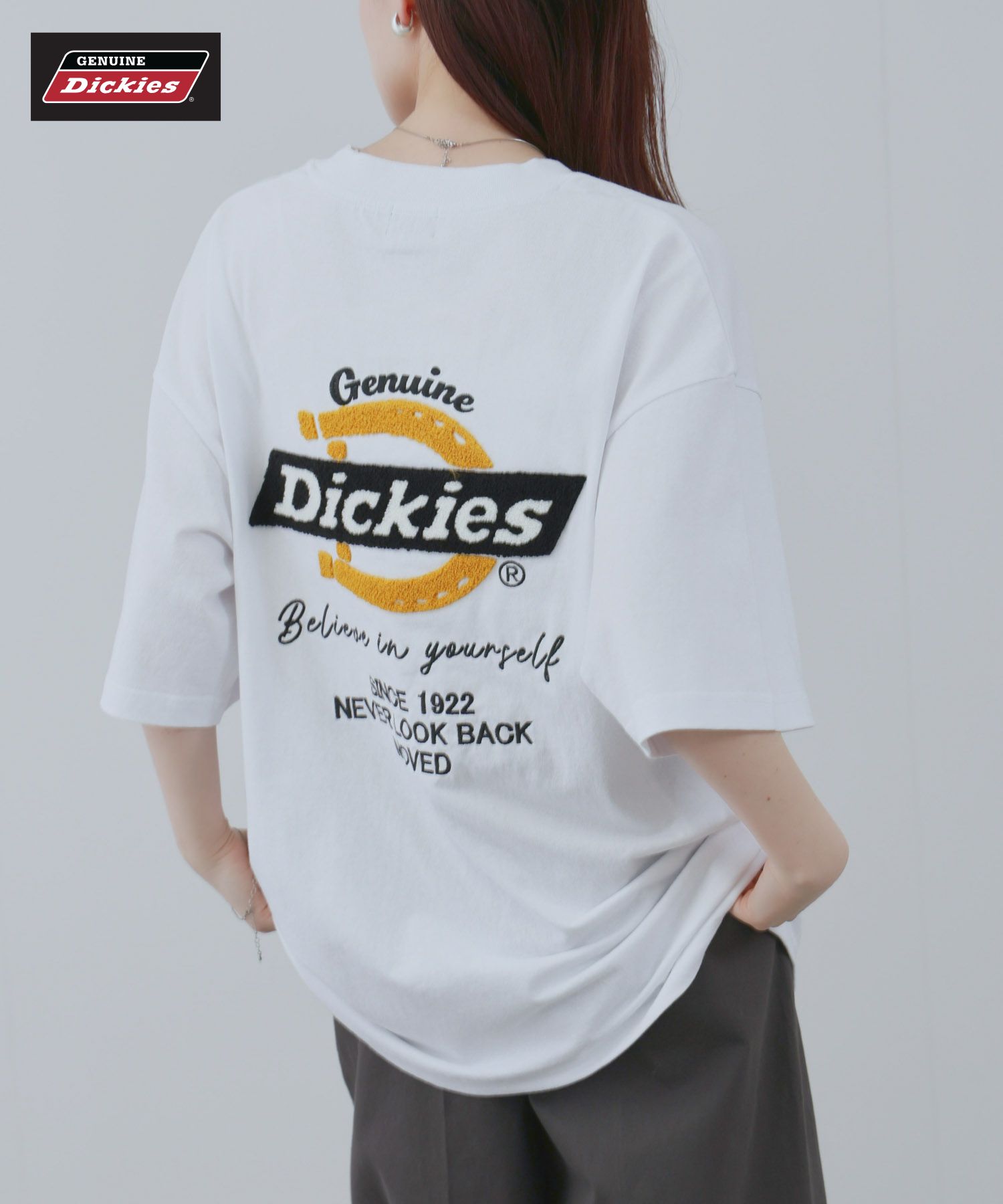 Rakuten - [特別価格★更に選べる2種クーポンでお得]ジェニュインディッキーズ GENUINE Dickies Tシャツ メンズ レディース 半袖 綿100％ コットン トップス ロゴ 刺繍 白 黒 クルーネック カットソー ユニセックス