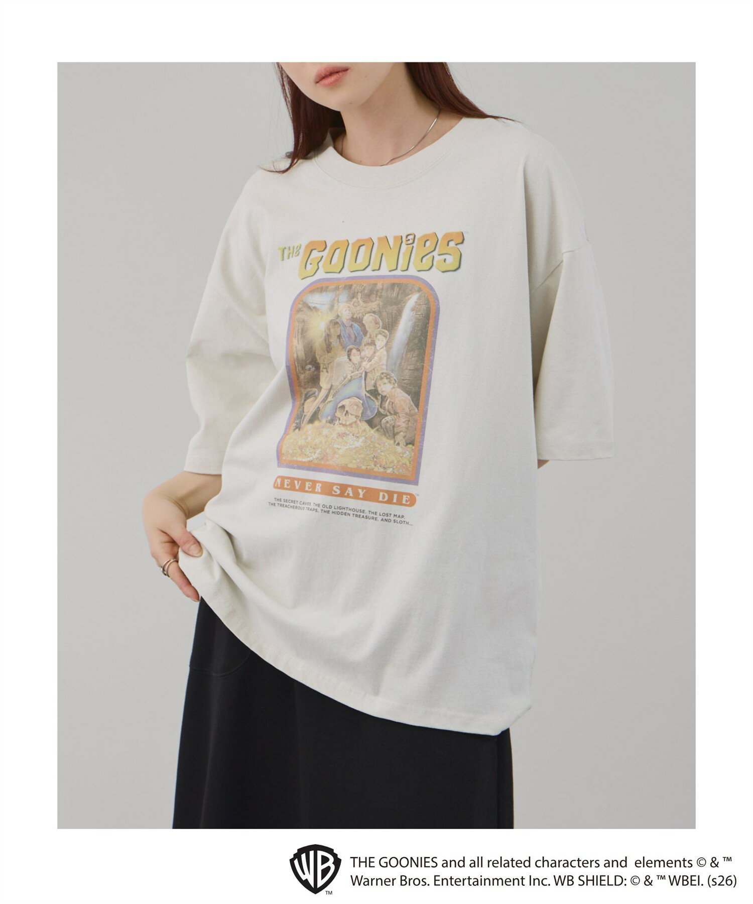 Character - [今だけ！最大1200円OFFクーポン]グーニーズ THE GOONIES Tシャツ メンズ レディース 半袖 綿100％ コットン トップス 映画 キャラクター プリント 白 クルーネック カットソー ユニセックス
