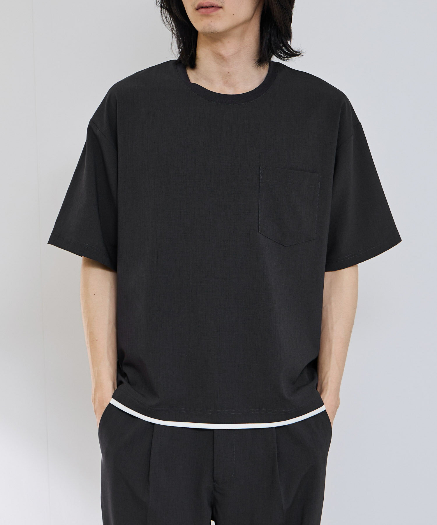 Rakuten - [25日P5倍！更にクーポン割]アーバンコレクション URBAN COLLECTION Tシャツ メンズ レディース 半袖 軽量 UVカット フェイクレイヤード ドロップショルダー ゆったり 大きめ トップス 黒 クルーネック カットソー ユニセックス