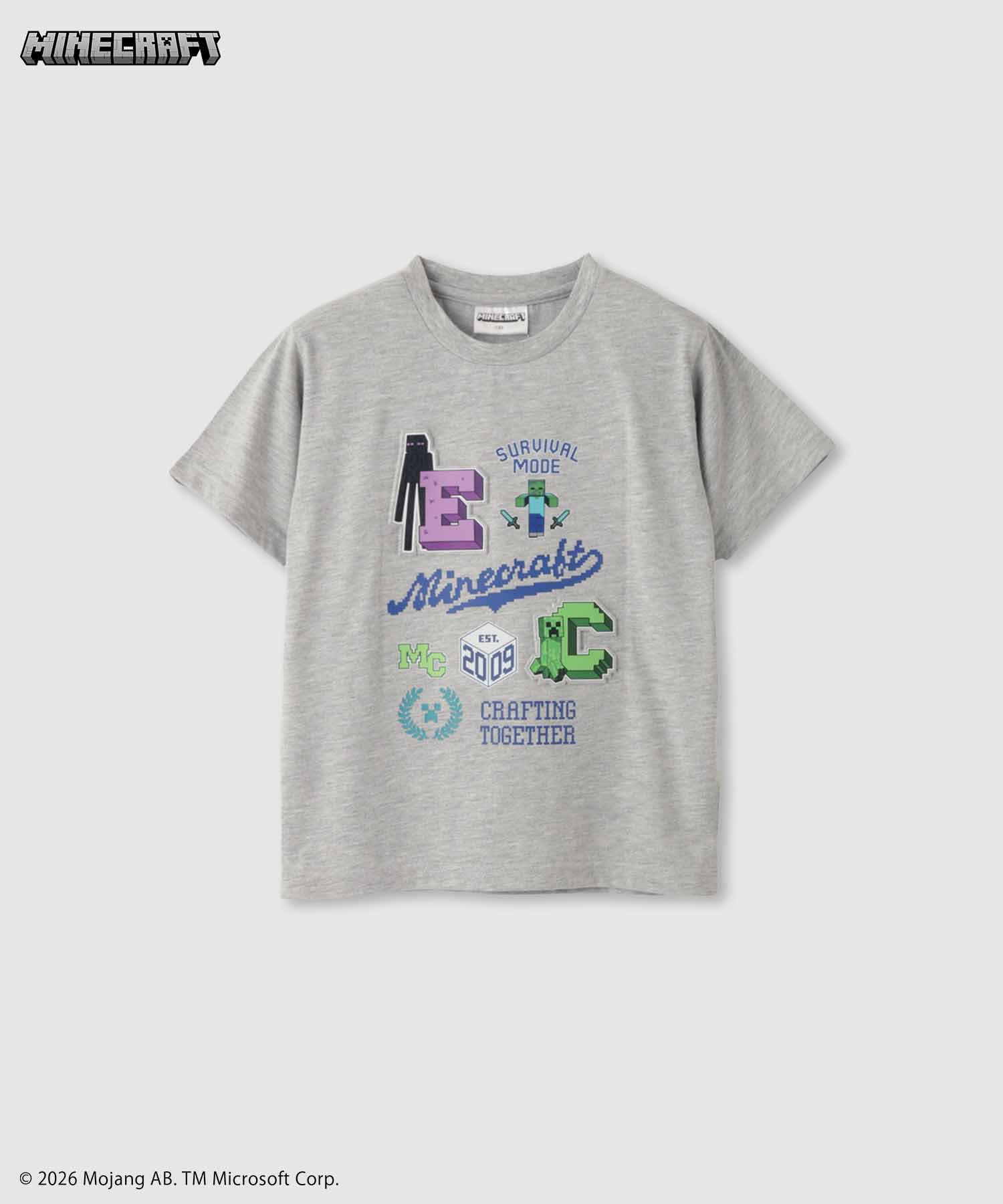 Rakuten - [5日限定P5倍][更に今だけクーポン割引]マインクラフト Minecraft Tシャツ 子供服 男の子 キッズ 半袖 ボーイズ トップス マイクラ ゲーム キャラクター プリント クルーネック カットソー