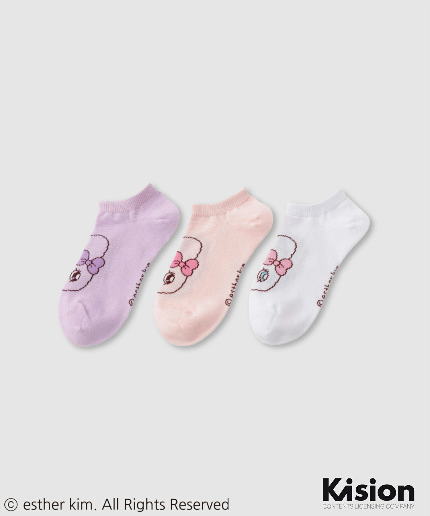 Rakuten - [今だけP10倍！更に選べる2種クーポン]エスターバニー estherbunny 靴下 ソックス 3足セット キッズ 子供服 女の子 ガールズ インナー 下着 肌着 綿100％ コットン キャラクター スニーカー丈 アンクル丈 くつ下