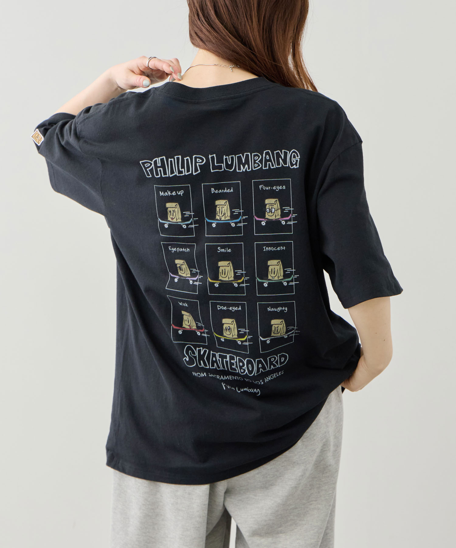 Character - フィリップ ランバン Philip Lumbang Tシャツ メンズ レディース 半袖 綿100％ コットン トップス プリント 白 黒 クルーネック カットソー ユニセックス