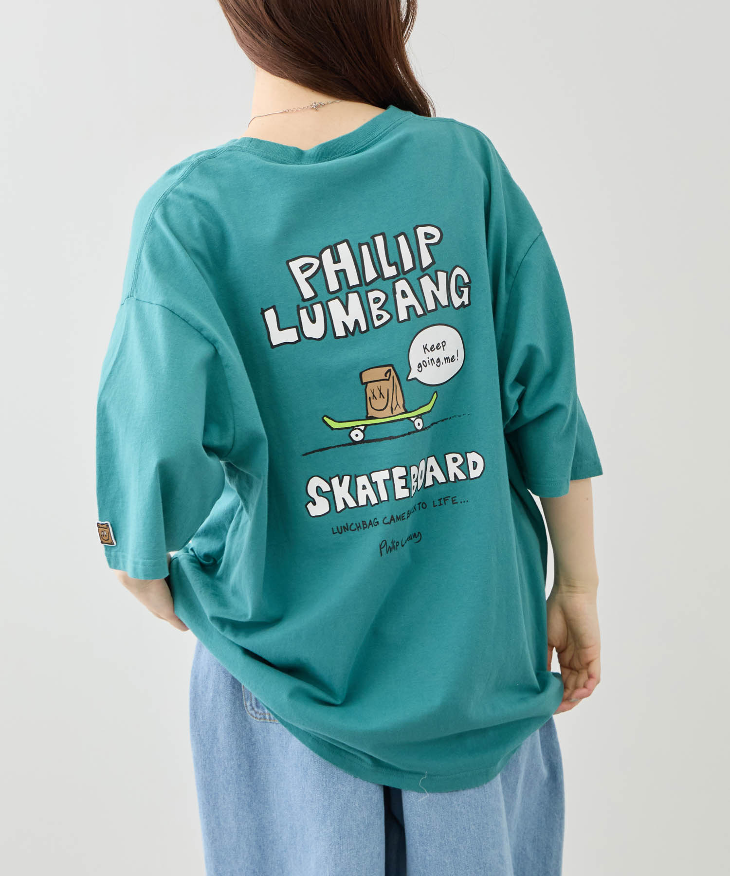 フィリップ ランバン Philip Lumbang Tシャツ メンズ レディース 半袖 綿100％ コットン トップス プリント 白 黒 クルーネック カットソー ユニセックス