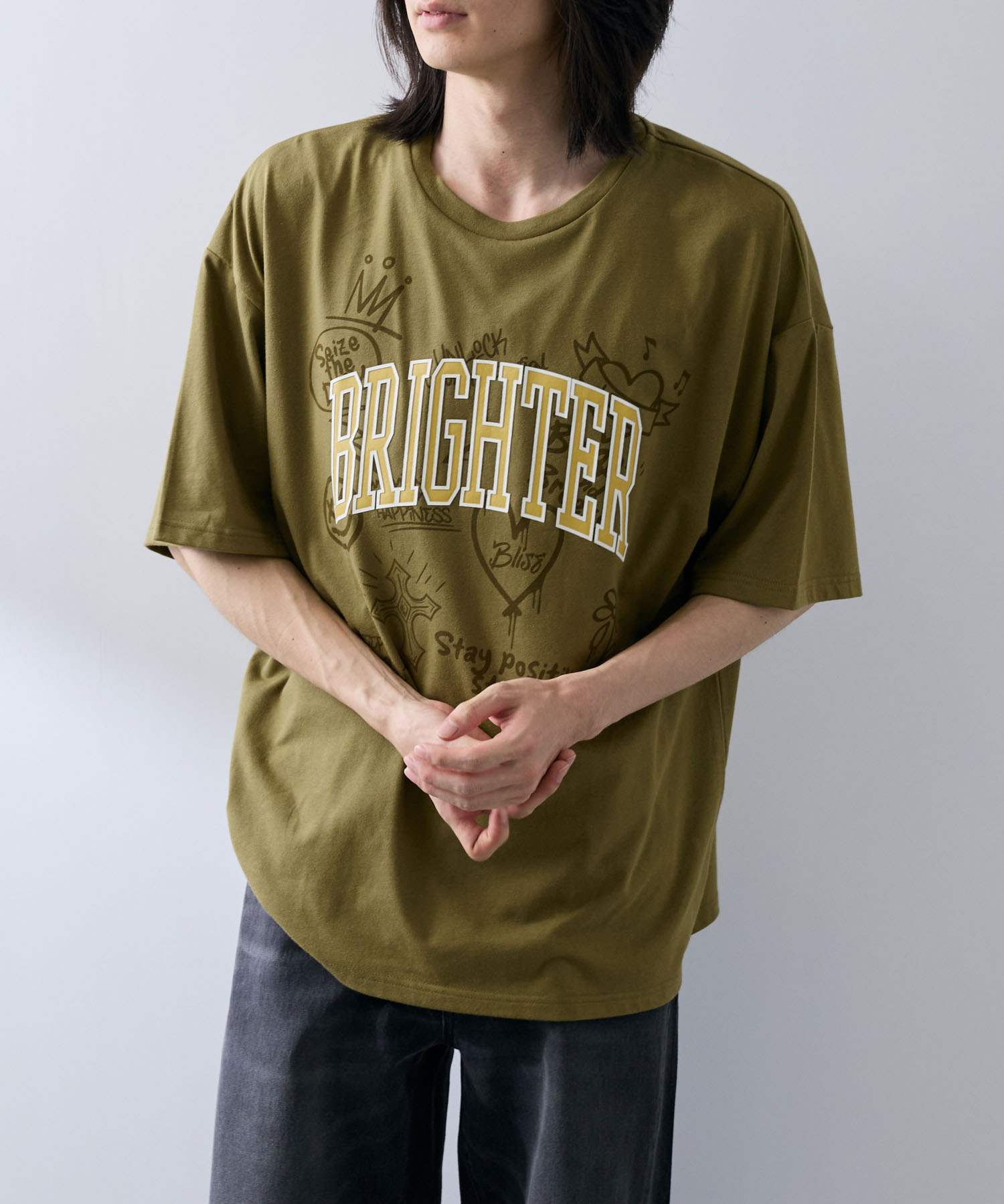 Rakuten - [25日P5倍！更にクーポン割]Tシャツ メンズ レディース 半袖 綿100％ コットン 大きめ ゆったり トップス カレッジロゴ 白 クルーネック カットソー ユニセックス