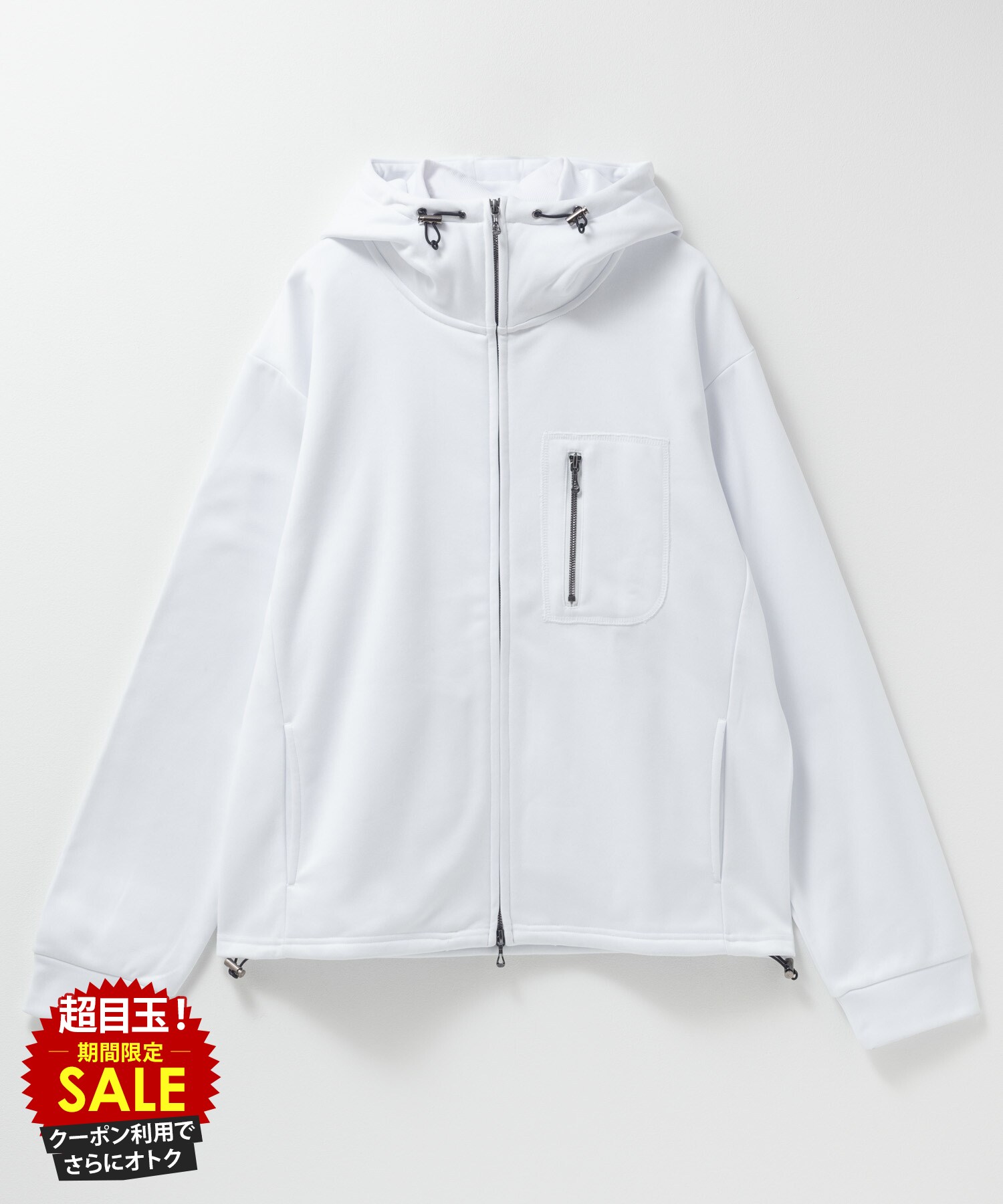 [15日限定P5倍][特別価格★更にクーポン割]モッシモ mossimo パーカー メンズ ポンチ素材 裏フリース 暖かい トップス ポケット ドローコード 白 黒 ジップアップ ジップパーカー ユニセックス レディース