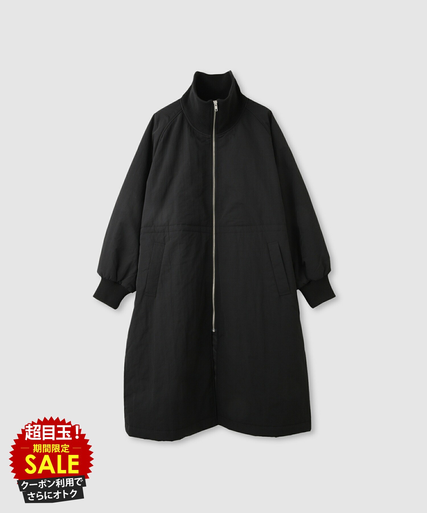 [特別価格][更にクーポンで割引]中綿コート レディース スタンドカラー ナイロン ロング アウター あったか 防寒 黒 白 コート