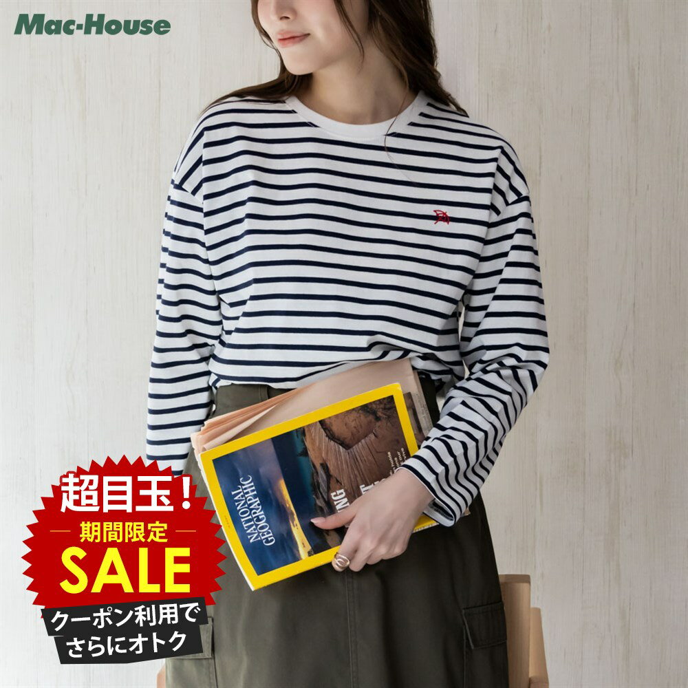 [5日限定P5倍][特別価格★更にクーポン割]アーニーアーノルドパーマー Arnie Arnold Palmer 長袖Tシャツ ロンT レディース 綿100% クルーネック トップス ワンポイント プリント 刺繍 カットソー