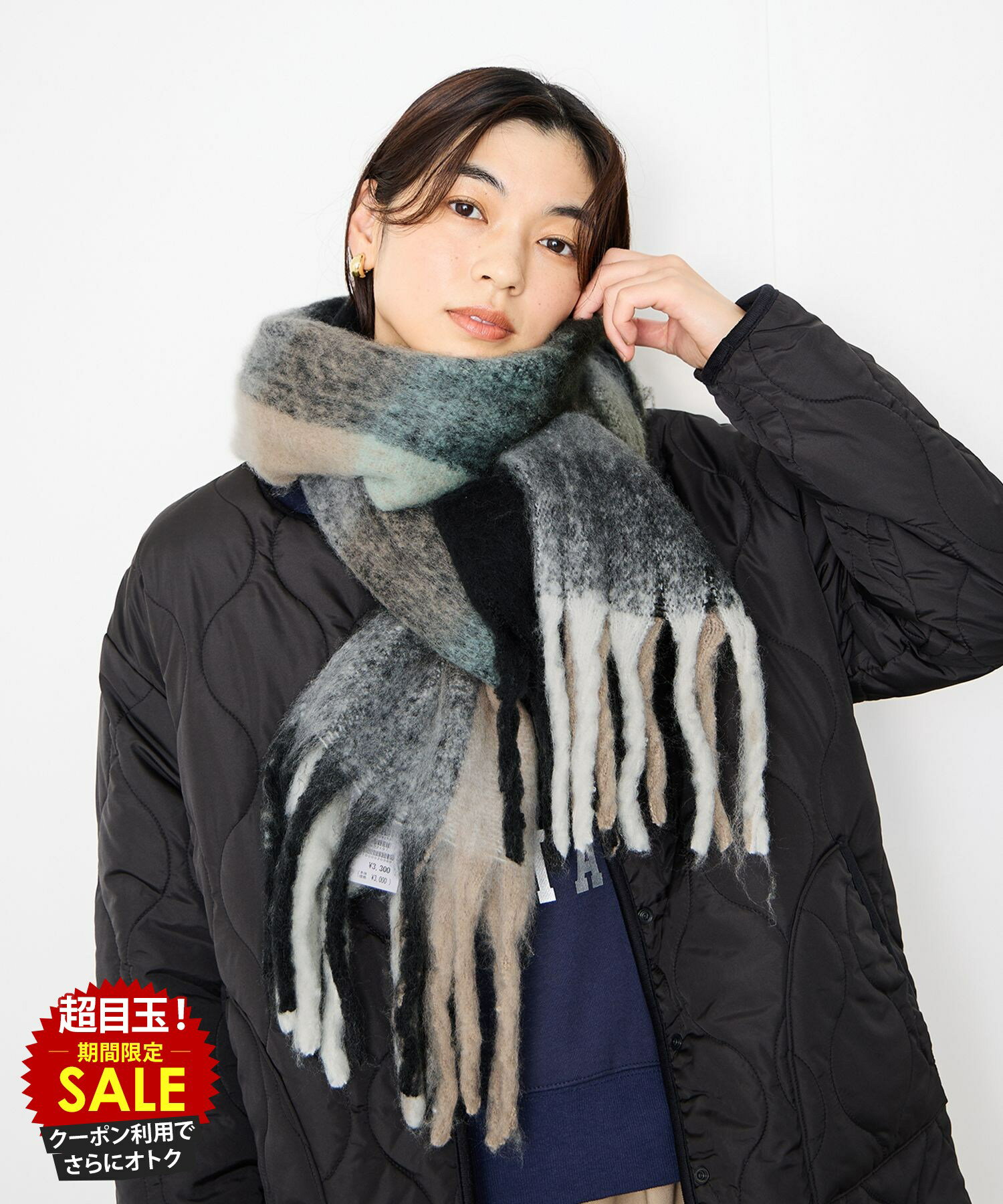 [4日20時～4H限定P10倍][特別価格]イドネス Idnes ストール マフラー レディース 大判 大きめ 暖かい あったか 軽量 チェック柄 防寒 ひざ掛け 肩掛け