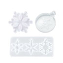 雪の結晶 シリコンモールド クリスマス 3個セット レジン 型 穴あき ペンダント チャーム モールド アクセサリー キーホルダー パーツ 作成 抜き型