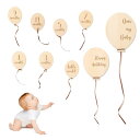 Wooden Teether 月齢フォト 天然木製 レターバナー 22枚入り ベビーマンスリーカッド ニューボーンフォト 記念日フォト ウッドレター 月齢カード 成長記録 百日祝い 出産祝い 月齢フォトグッズ