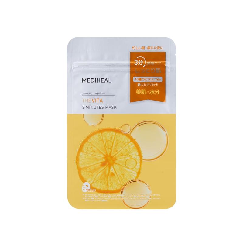 MEDIHEAL OFFICIAL(メディヒール) THE 3ミニッツマスク(ビタ) 7枚 (3SET) THE 3 Minutes Mask (Vita) 7P (3SET) ツヤ 保湿 韓国 パック スキンケア しっとり (1SET)