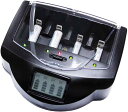 電池充電器 マルチチャージャー アルカリ、ニッカド、ニッケル水素電池 チャージャー 単1、単2、単3、単4、9V充電池に対応マルチ充電器 LCD付き乾電池充電器