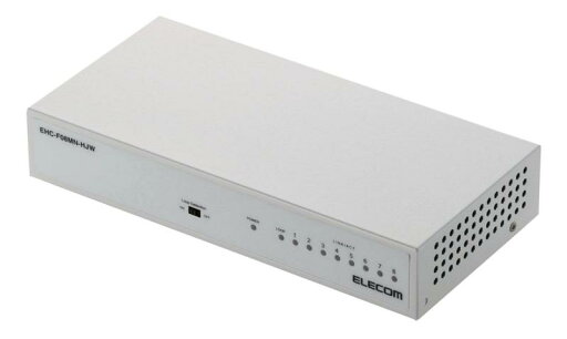 エレコム スイッチングハブ 8ポート 10/100Mbps 金属筺体 マグネット付き 電源内蔵 動作時環境50℃対応 EHC-F08MN-HJW エレコム スイッチングハブ 8ポート 10/100Mbps 金属筺体 マグネット付き 電源内蔵 動作時環境50℃対応 EHC-F08MN-HJW