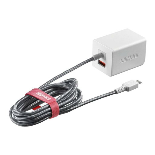 バッファロー BUFFALO USB充電器 2.4A急速 microUSB1.8m/USB×1 オートパワーセレクト搭載 高耐久ファブリックケーブル ホワイト BSMPA2401BC2WH Nintendo classic mini対応 バッファロー BUFFALO USB充電器 2.4A急速 microUSB1.8m/USB×1 オートパワーセレクト搭載 高耐久ファブリックケーブル ホワイト BSMPA2401BC2WH Nintendo classic mini対応