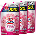 マジックリン 【まとめ買い】 トイレ消臭洗浄スプレー ツヤツヤコートプラス エレガントローズの香り スパウトパウチ 820ml×3個