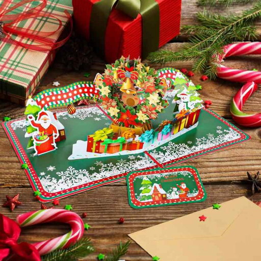 Lecone クリスマスカード 3D立体 おしゃれ メッセージカード クリスマス 封筒テープ付き、 クリスマス柄 可愛い お祝い 挨拶 雪だるま プレゼント Lecone クリスマスカード 3D立体 おしゃれ メッセージカード クリスマス 封筒テープ付き、 クリスマス柄 可愛い お祝い 挨拶 雪だるま プレゼント