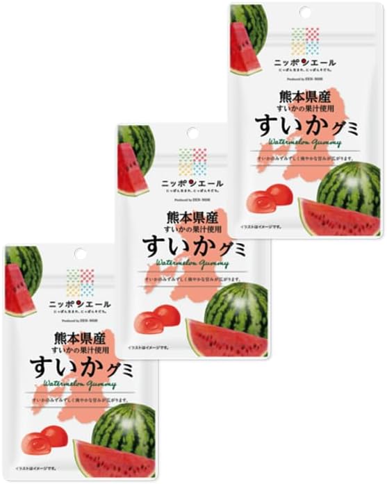 全国農協食品 熊本県産すいかグミ 40g×3袋 グミ お菓子 スイカ 西瓜 フルーツ ご当地