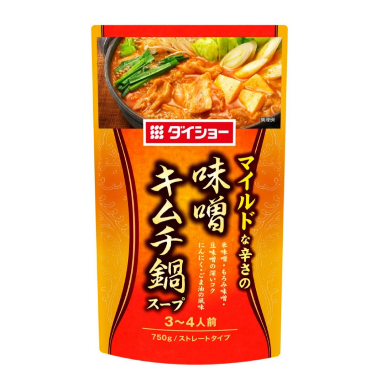 ダイショー 味噌キムチ鍋スープ 750g 3〜4人前 ストレートタイプ 味噌 みそ キムチ キムチ鍋 味噌鍋 みそ鍋 鍋の素 鍋つゆ